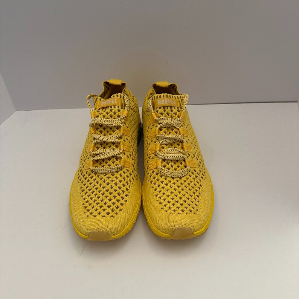 NoBull Men's Diamond Knit Yellow Runner Sneakers Size 10M 11.5W